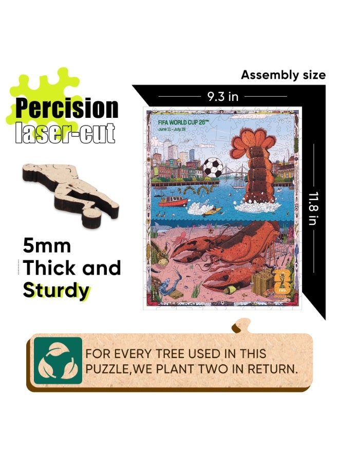 FIFA World Cup FIFA Official Licensed World Cup 2026 Host City Boston Illustration Wooden Jigsaw Puzzle 200 Pieces - Image 4